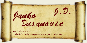 Janko Dušanović vizit kartica
